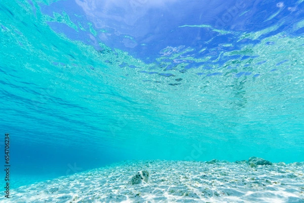 Fototapeta 青い海　水中