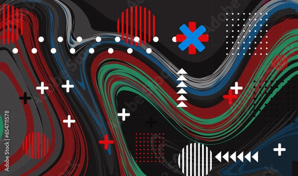 Fototapeta abstract background with a colored dynamic waves background. Illustration suitable for wave design