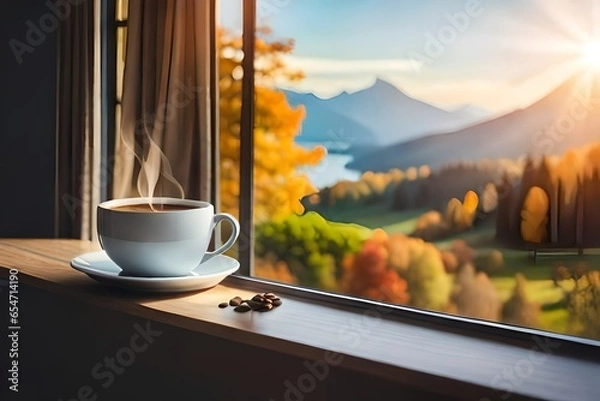 Obraz cup of coffee on the table