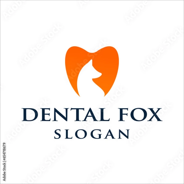 Obraz fox dental logo simple vector
