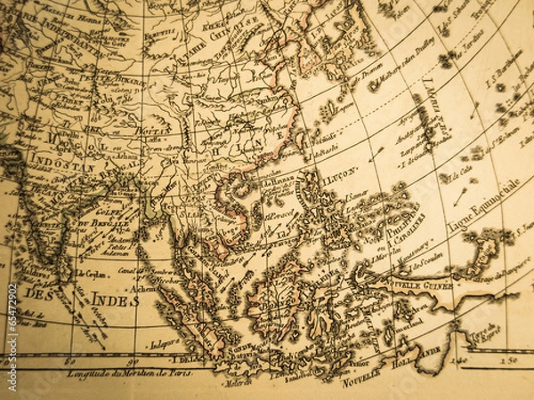 Fototapeta 古地図　アジア