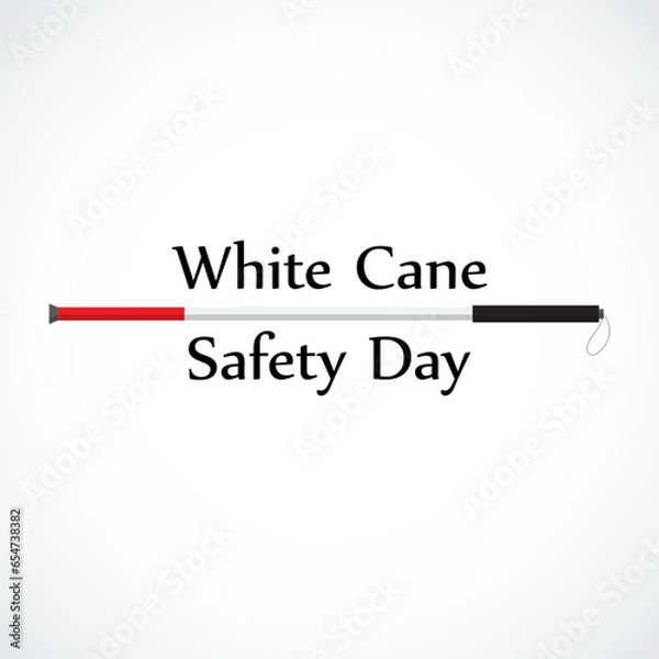 Fototapeta Vector illustration of White Cane Safety Day banner