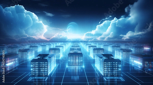 Obraz Data Mining Center in the clouds for wireless communication