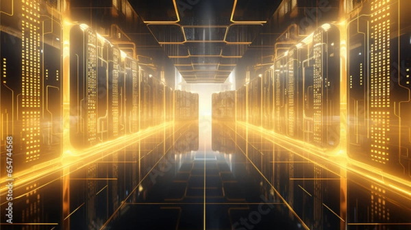 Obraz yellow data storage devices for network connection and cloud computing