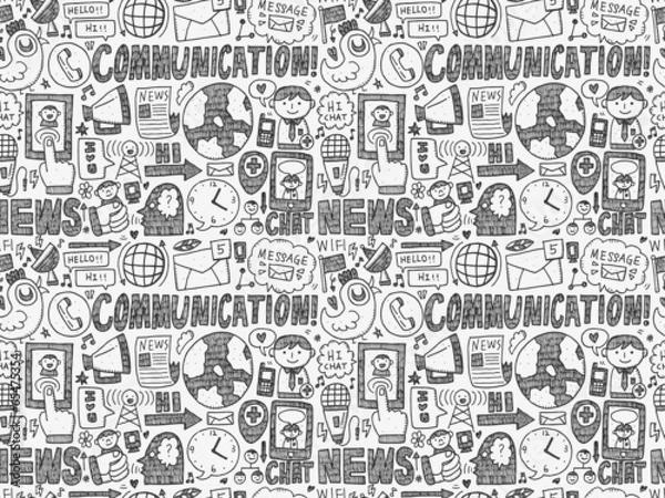 Fototapeta seamless doodle communication pattern