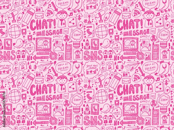 Obraz seamless doodle communication pattern