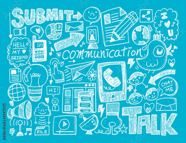 Fototapeta doodle communication background