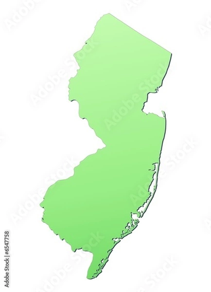 Obraz New Jersey (USA) map filled with light green gradient