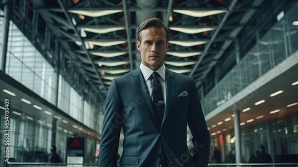 Fototapeta A man in a suit