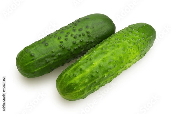 Fototapeta Two cucumbers on a white background