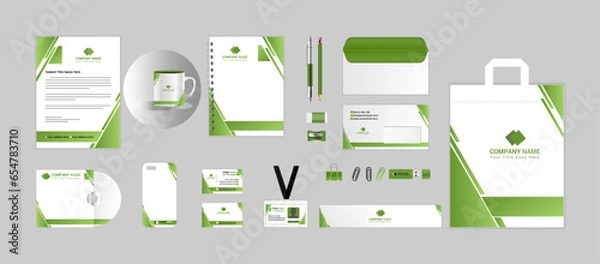 Fototapeta Corporate identity set branding template design kit. editable brand identity with abstract background color for Business Company and Finance Vector