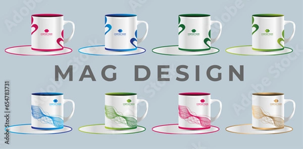 Fototapeta personalized mug design. personalised mug mock-up design for e-commerce seller. custom cup mockup print. custom text and image white cup seller
