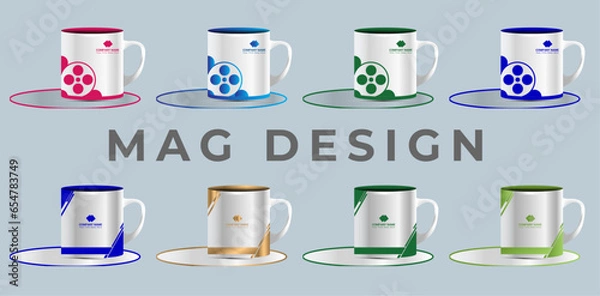 Fototapeta personalized mug design. personalised mug mock-up design for e-commerce seller. custom cup mockup print. custom text and image white cup seller
