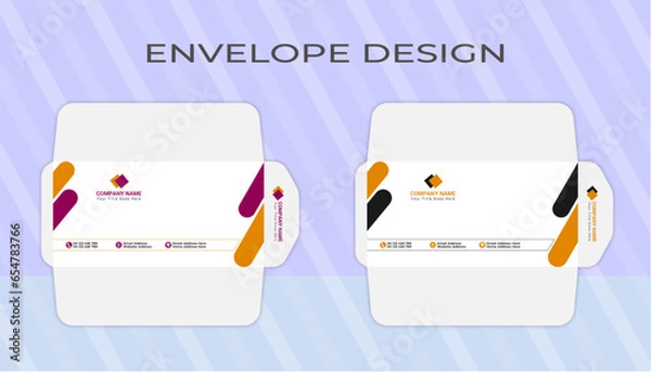 Fototapeta Vector modern creative personal and professional use and company envelope design template
