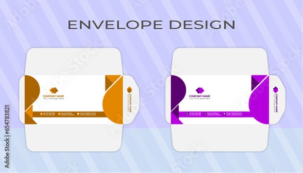 Fototapeta Vector modern creative personal and professional use and company envelope design template