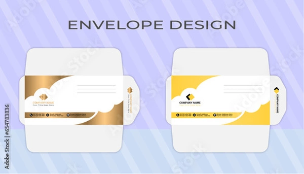 Fototapeta Vector modern creative personal and professional use and company envelope design template