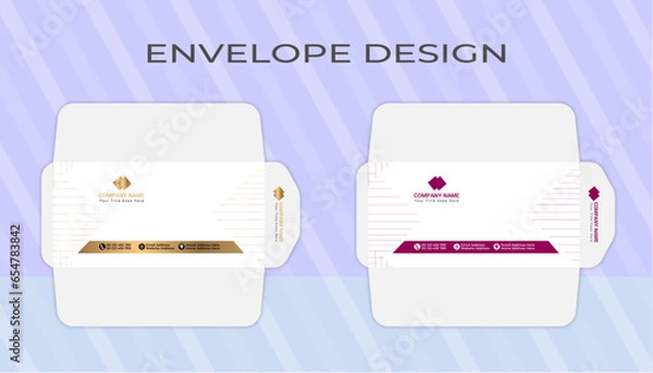 Fototapeta Vector modern creative personal and professional use and company envelope design template