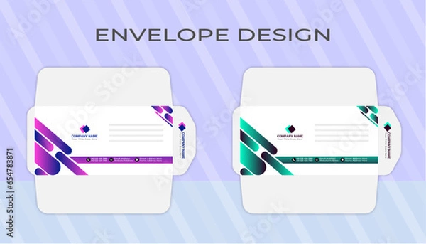 Fototapeta Vector modern creative personal and professional use and company envelope design template