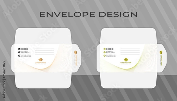 Fototapeta Vector modern creative personal and professional use and company envelope design template