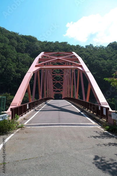 Obraz 赤いトラスの橋　