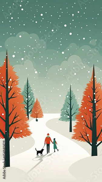 Obraz winter landscape with trees and snow