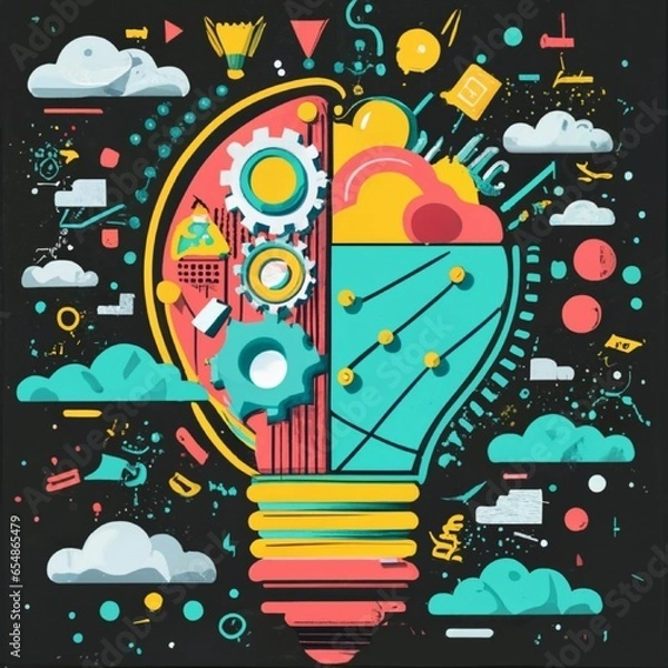 Fototapeta Futuristic Creative Communication