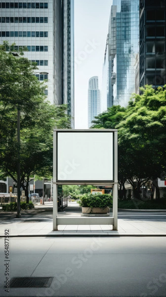 Obraz Empty signboard for advertising, billboard with space for mockup information, billboard on city streets