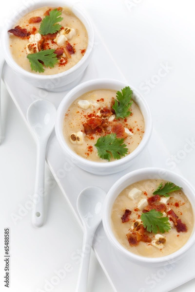 Fototapeta Chilled Corn and Bacon Soup