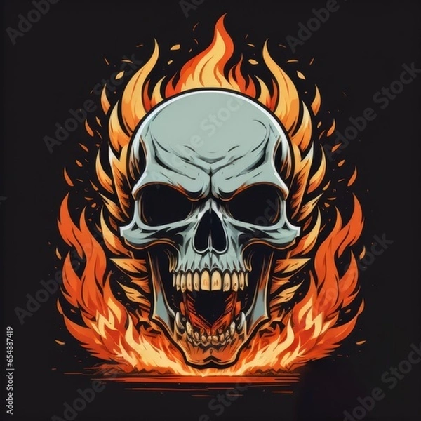 Obraz mexican skull and crossbones  created with generative AI software