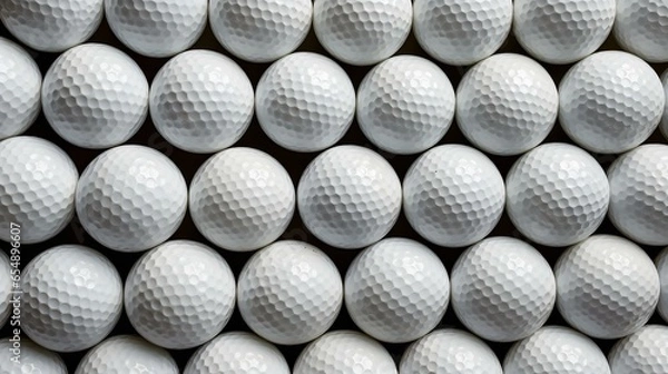 Obraz Seamless Background of white Golf Balls. Top View