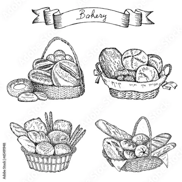 Fototapeta bakery set