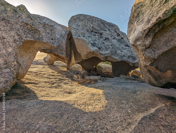 Fototapeta Nature, rocks and the town of Arzachena, Sardinia, drone views