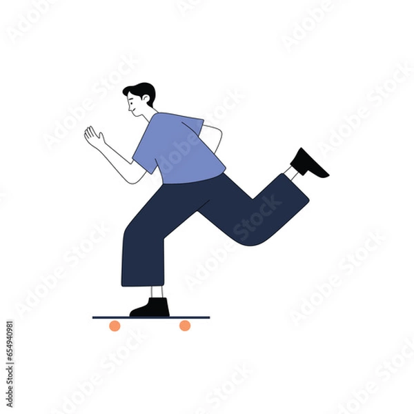 Obraz a man skating illustration