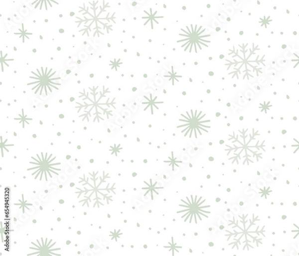 Obraz snow seamless pattern christmas  hand drawn
