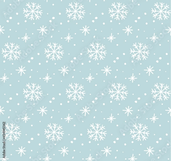 Obraz snow seamless pattern christmas  hand drawn