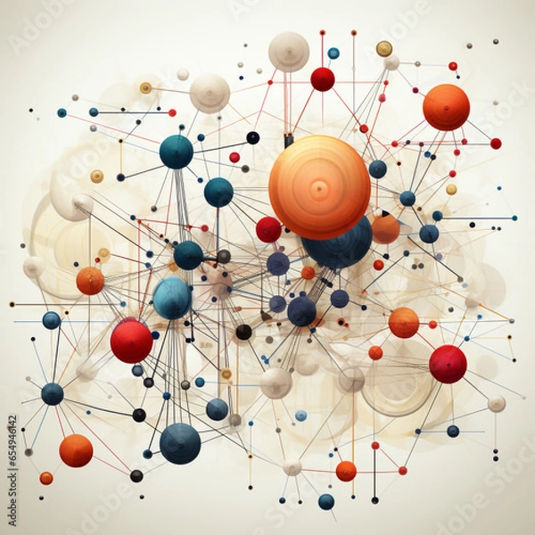 Fototapeta colorful network graph illustration