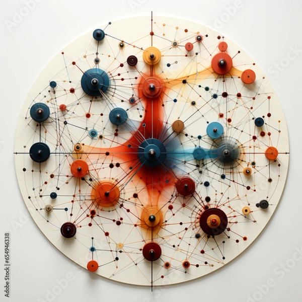 Fototapeta colorful network graph illustration