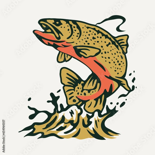 Obraz jumping fish vector illustration