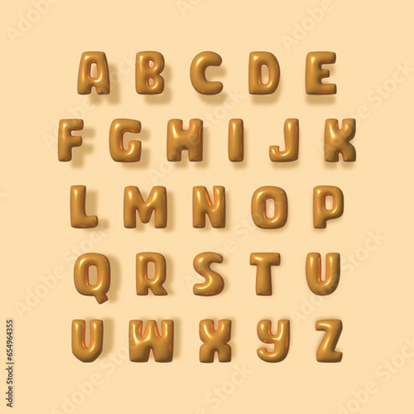 Obraz gold balloon text effect letters A - Z