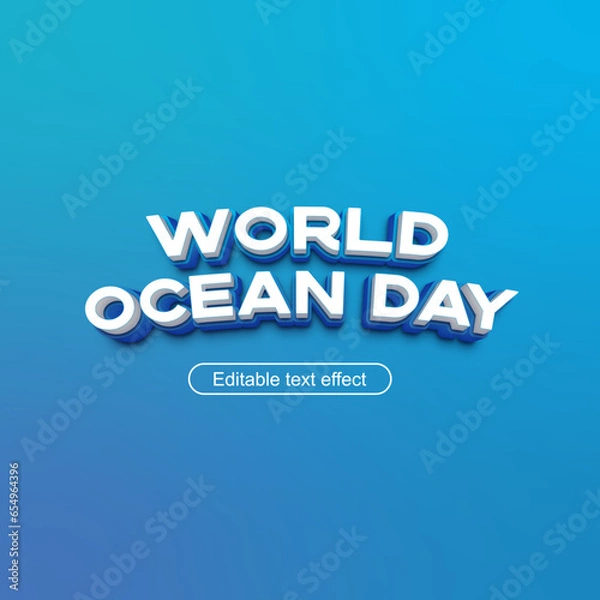 Fototapeta text effect for world ocean day