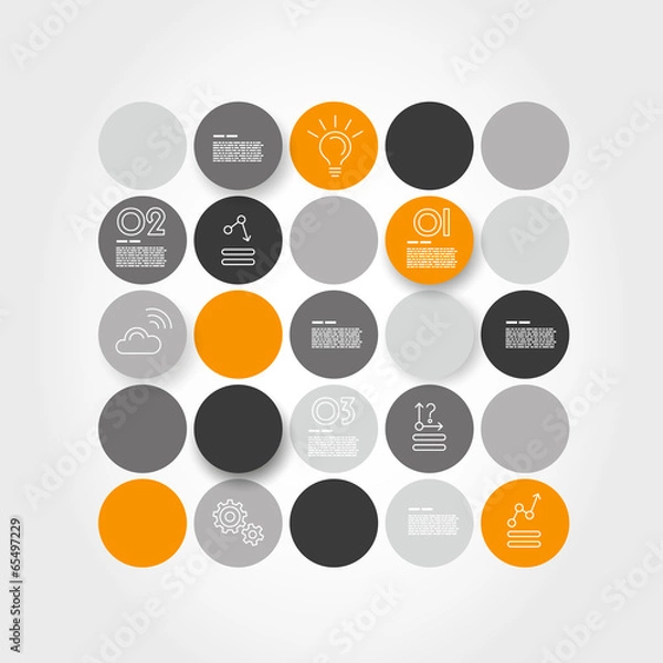 Obraz orange infographic circle set