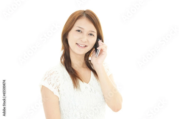 Fototapeta スマートフォンを持つ女性