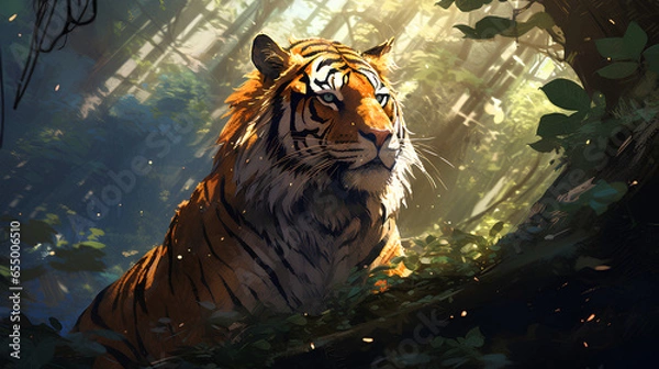 Obraz 絶滅危惧種　トラ｜tiger Endangered species Generative AI