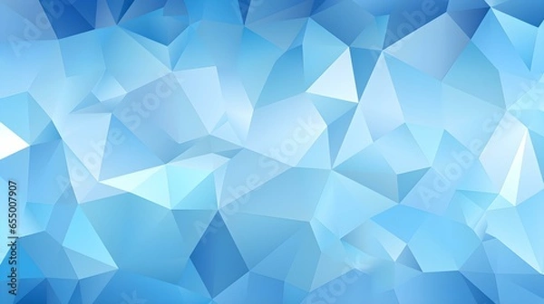 Fototapeta Abstract Background of triangular Patterns in sky blue Colors. Low Poly Wallpaper