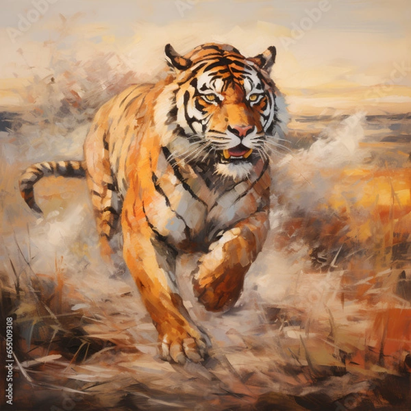 Obraz 絶滅危惧種　トラ｜tiger Endangered species Generative AI