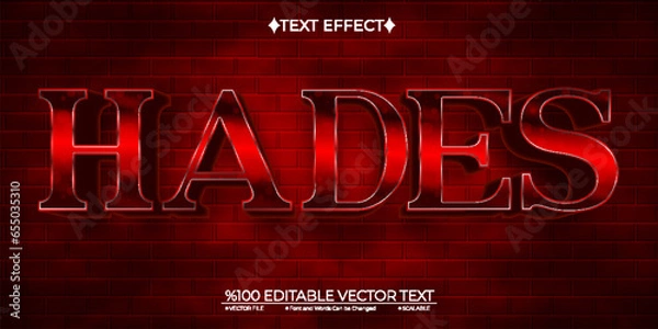 Obraz Red Dark Hades Editable Vector Text Effect