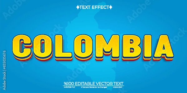 Obraz Bold Colombia Editable Vector Text Effect