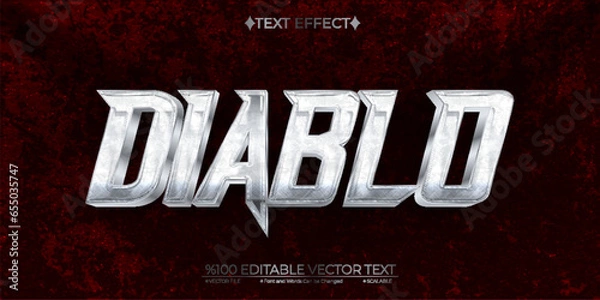 Obraz Shiny Silver Diablo Editable Vector Text Effect
