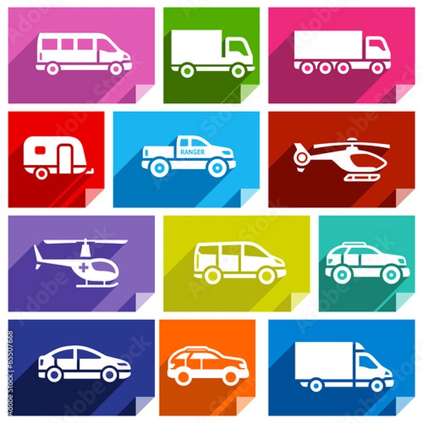 Obraz Transport flat icon, bright color-03