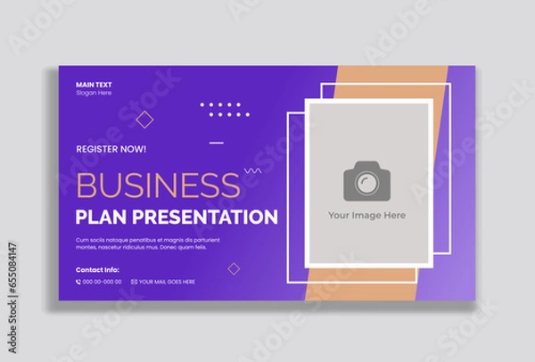Obraz Video thumbnail design for business plan presentation video tutorials